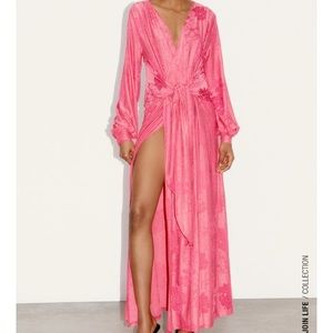 JACQUARD WRAP DRESS